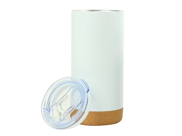 Travel Tumbler White with Cork Base 450ml SS